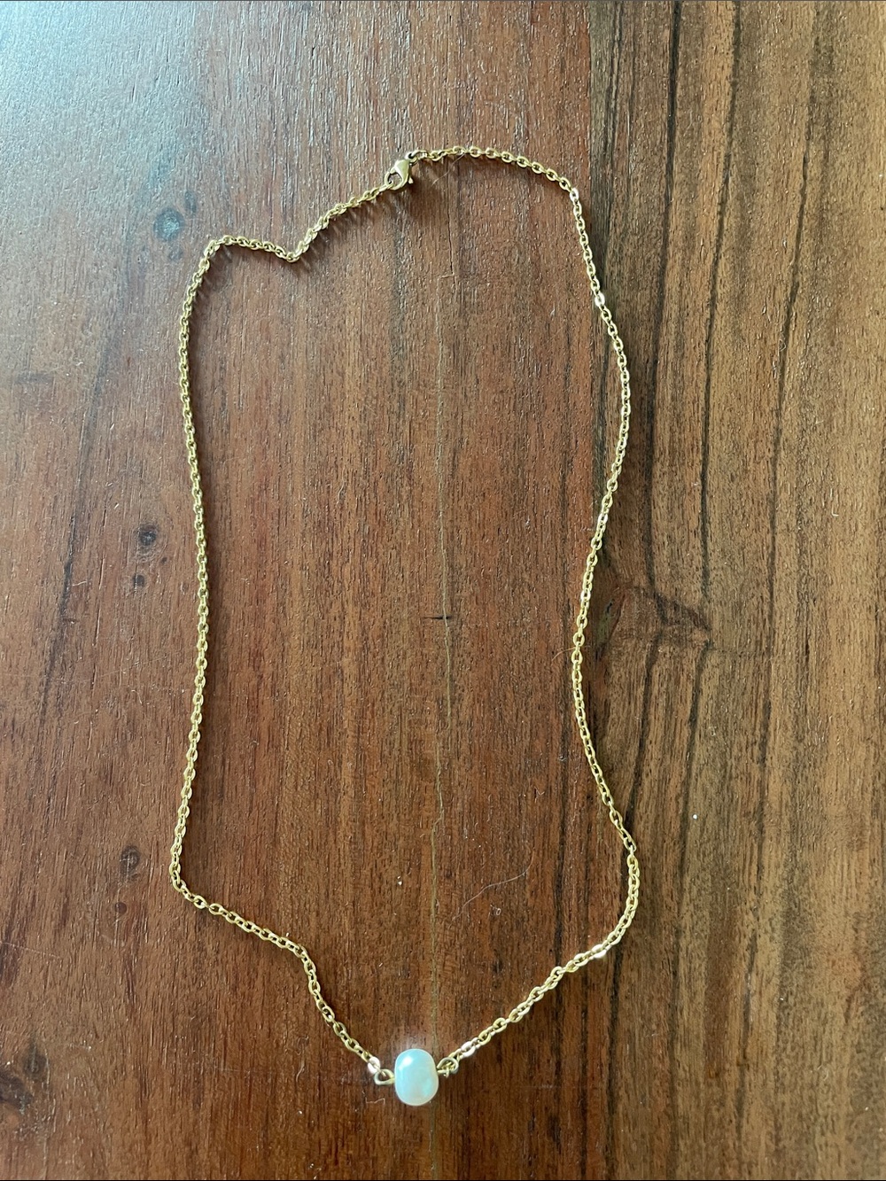Gold Pearl Chain Necklace - Minimal Women's Jewelry